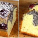 Tarta de amapola y cerezas. Esponjoso y Sabroso.