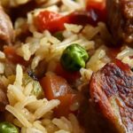 Carne Rellena con Arroz con Verduras